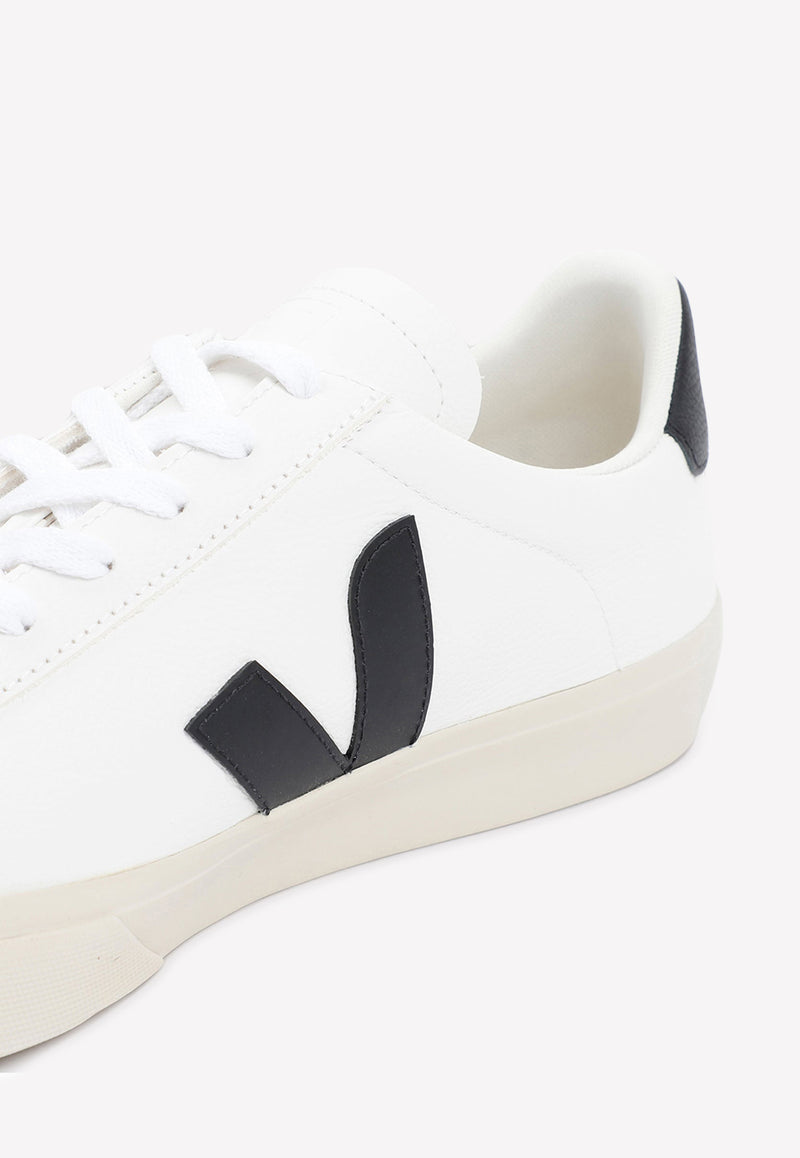 Veja Low Top Campo Sneakers in Leather 42464541638837 CP0501537M EXTRA WHITE BLACK