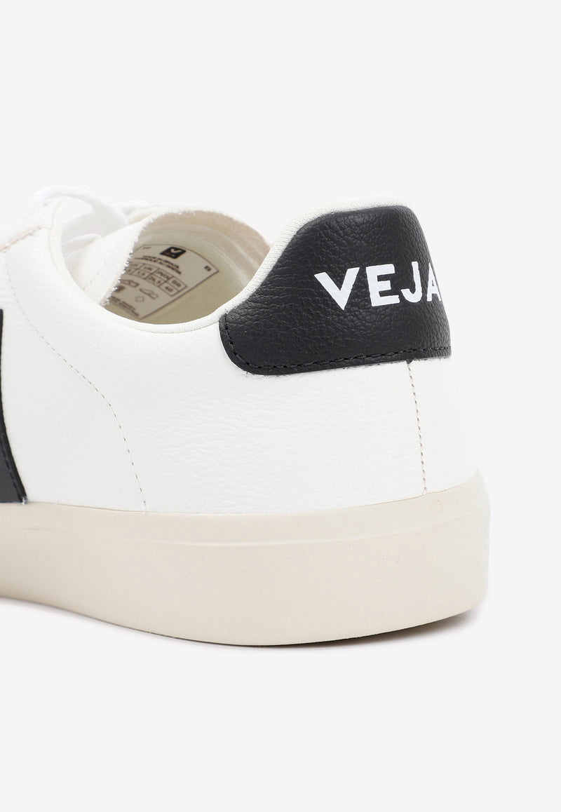 Veja Low Top Campo Sneakers in Leather 42464541704373 CP0501537M EXTRA WHITE BLACK