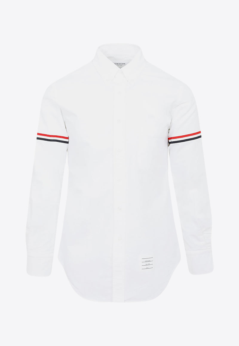 Long-Sleeved Oxford Shirt with Stripe Detail
