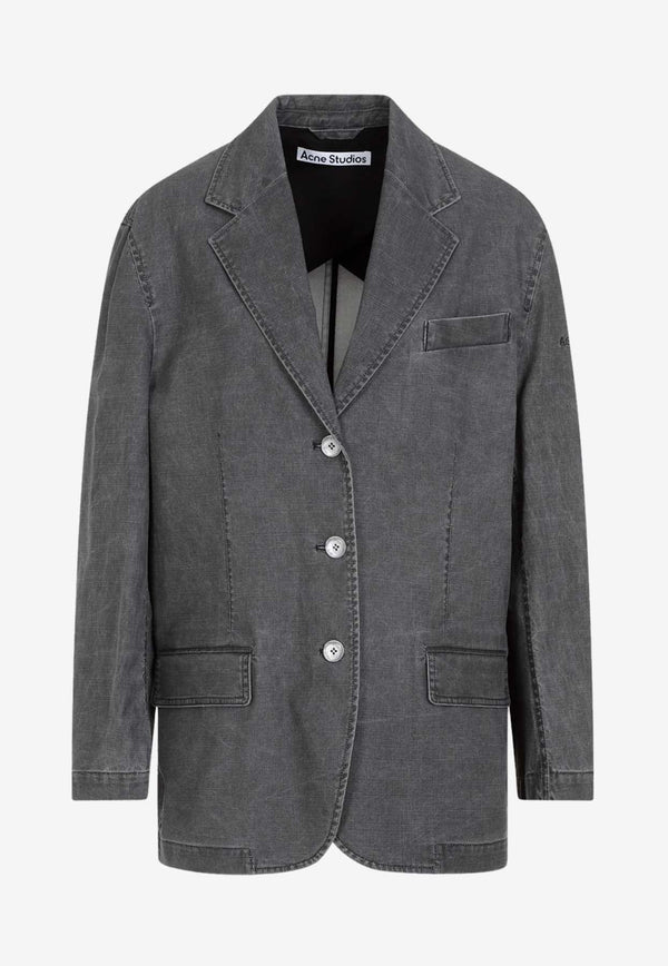 Washed-Out Single-Breasted Blazer