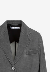 Washed-Out Single-Breasted Blazer