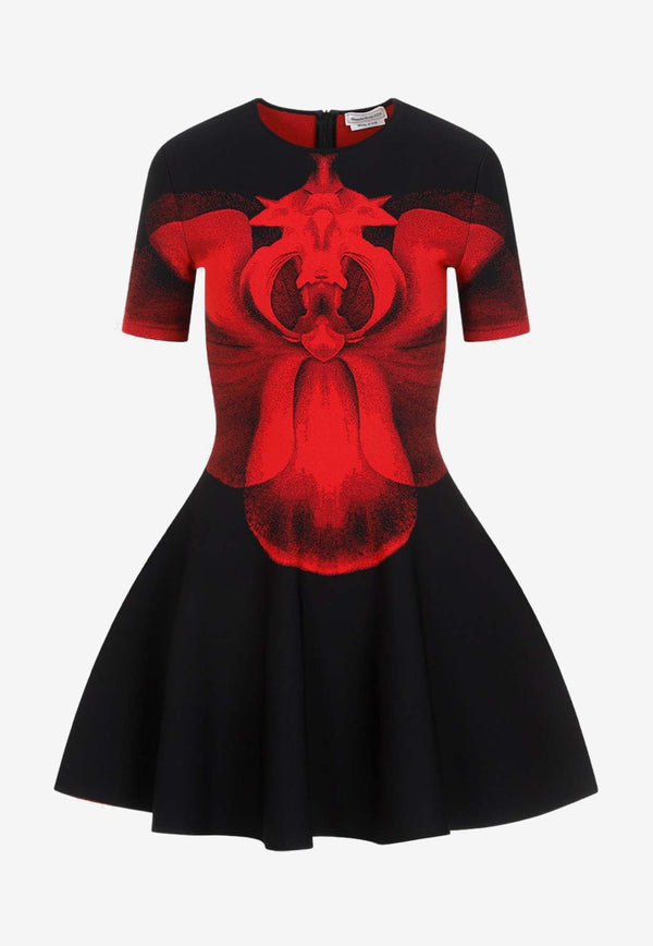 فستان ألكسندر ماكوين من خليط الفيسكوز - أسود أحمر - 1023 أسود أحمر