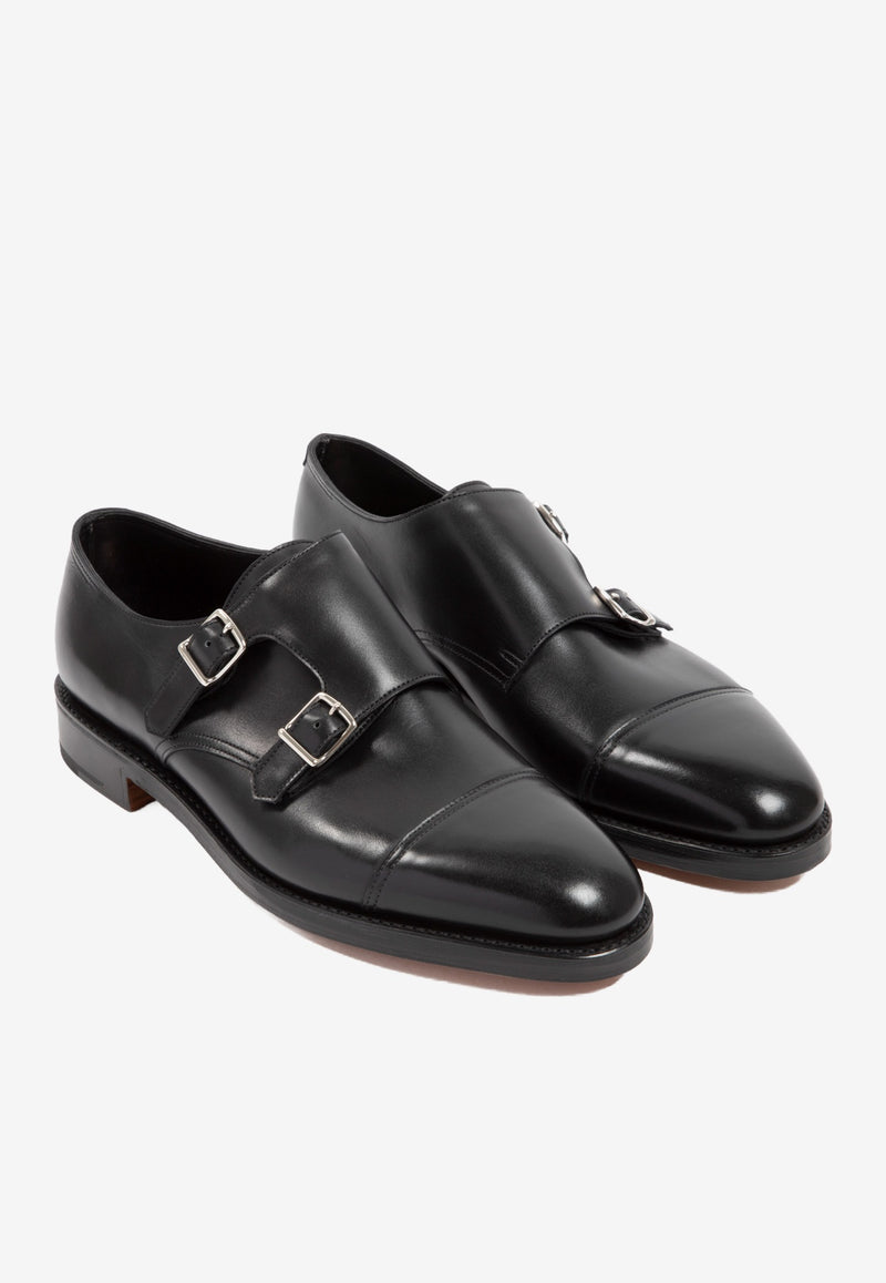 John Lobb Black William Double Buckle Monk Shoes 228032L-1R