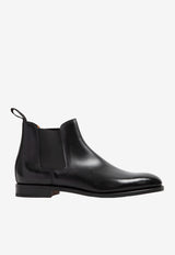 John Lobb Black Lawry Slip-On Boots in Leather 424041L-1R