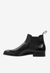 John Lobb Black Lawry Slip-On Boots in Leather 424041L-1R