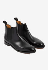 John Lobb Black Lawry Slip-On Boots in Leather 424041L-1R