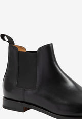 John Lobb Black Lawry Slip-On Boots in Leather 424041L-1R