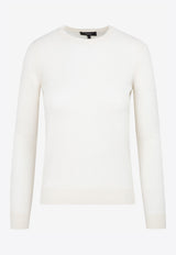 Crewneck Knitted Sweater in Feather Cashmere