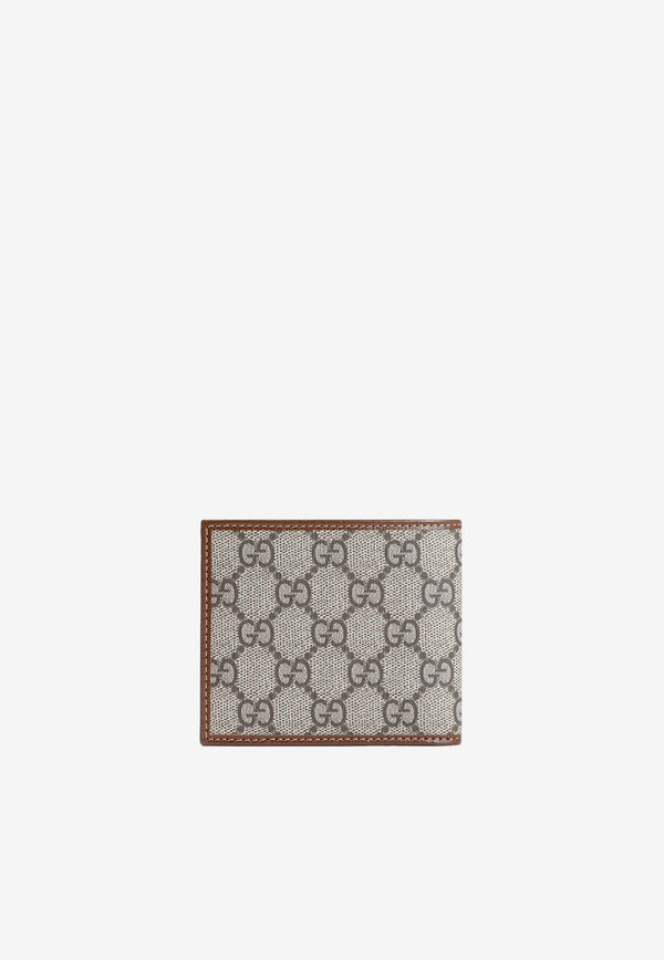 Monogrammed Leather-Trimmed Bi-Fold Wallet