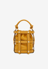 Salvatore Ferragamo Small Cage Bucket Bag in Calf Leather Mustard 211488 F CAGE SMALL 757946 LANGUR