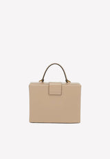 Salvatore Ferragamo Trifolio Box Top Handle Bag in Calf Leather Beige 211981 TRIF BOX 758279 FAWN