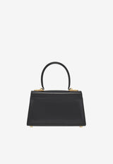 Salvatore Ferragamo Iconic Calf Leather Top Handle Bag Black 212958 T HANDLE EW 759117 NERO