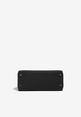 Kelly 28 Top Handle Bag in Black Togo with Palladium Hardware