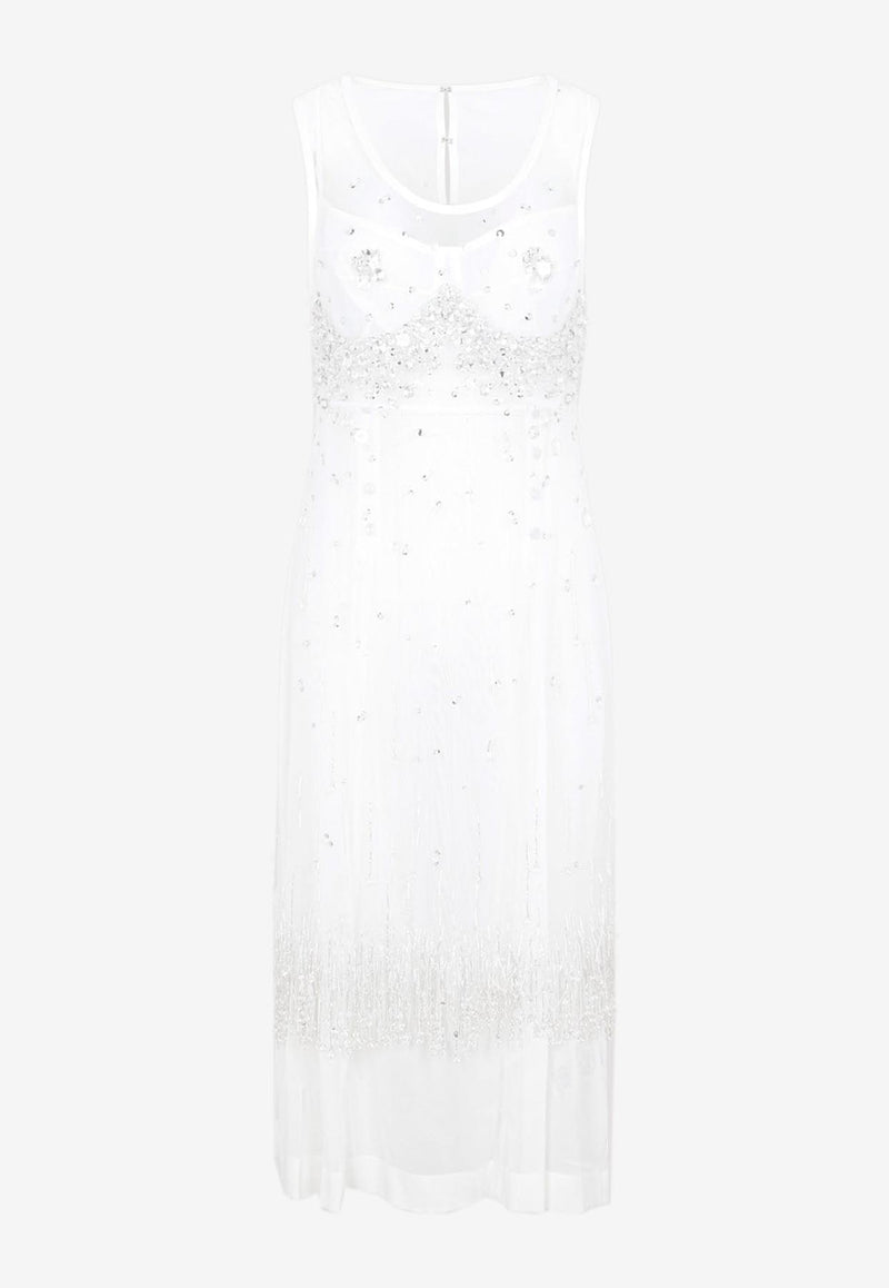 Crystal Embellished Midi Dress