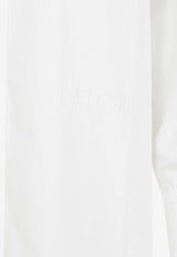 فستان قميص قصير مطرز بالشعار
