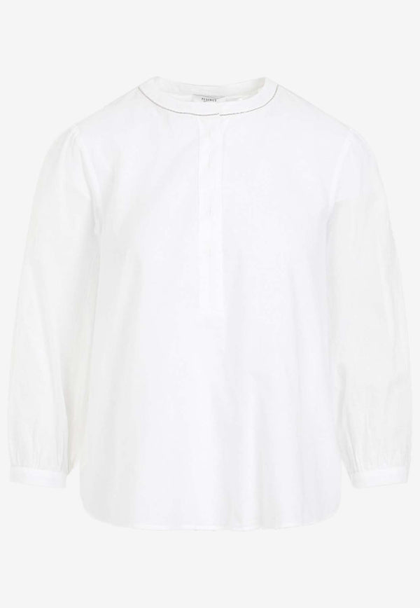 Pearl-Embellished Long-Sleeved Shirt