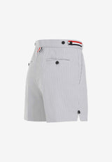 Striped Seersucker Mini Shorts