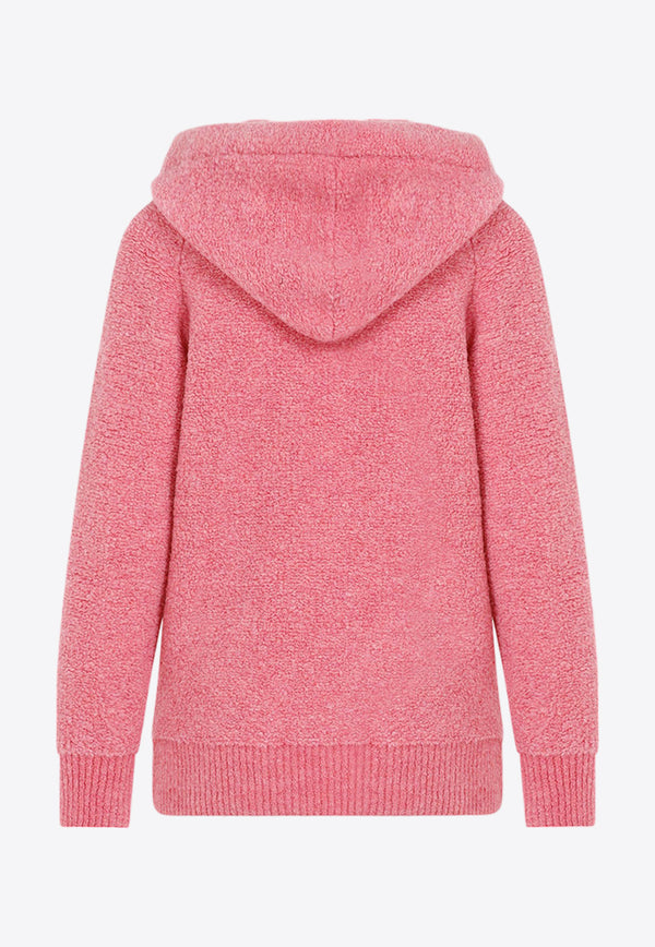 Logo-Embroidered Knitted Hooded Sweatshirt