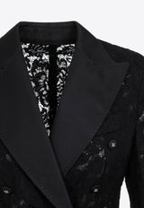 Double-Breasted Lace Blazer
