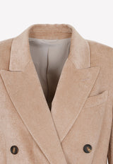 Brunello Cucinelli Peak lapeled Double breasted Jacket  MD514234P C8642 ALMOND BUTTER