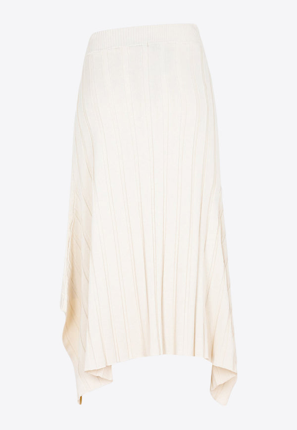 Asymmetric Knitted Midi Skirt