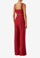 Shona Joy Irena High-Waisted Tailored Pants Red 232029RED