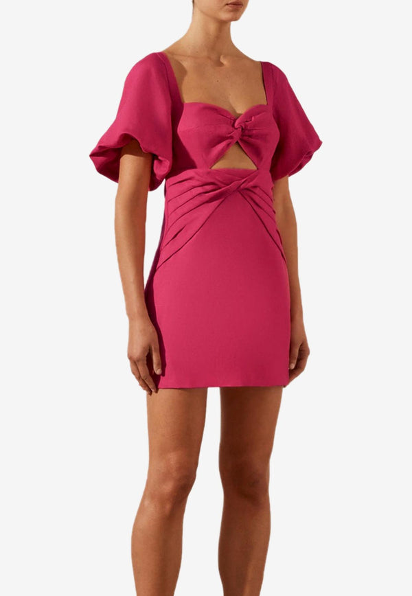Shona Joy Joanine Double-Twist Mini Dress Pink 232073PINK