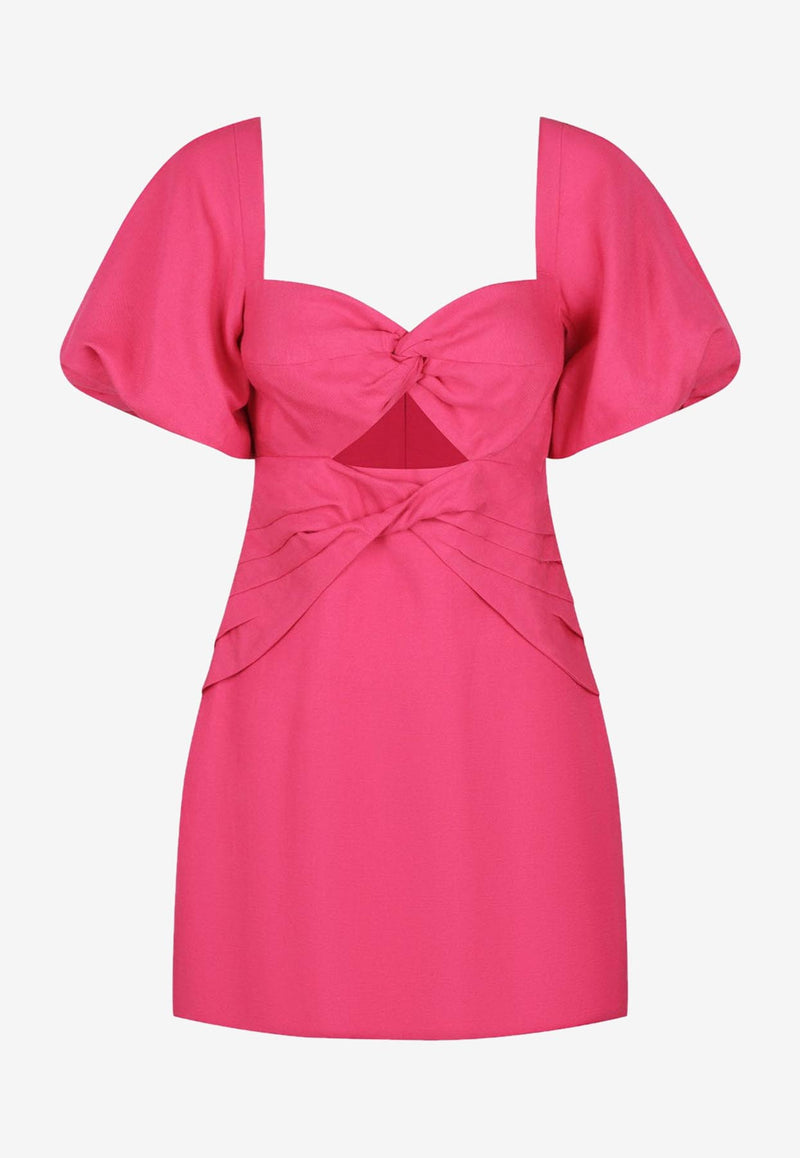 Shona Joy Joanine Double-Twist Mini Dress Pink 232073PINK