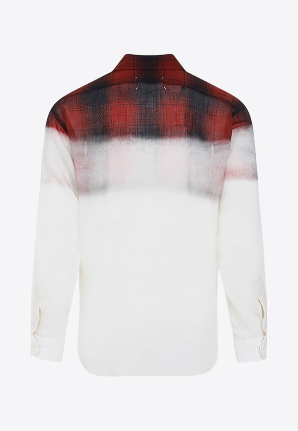 Faded-Effect Overshirt in Wool Blend