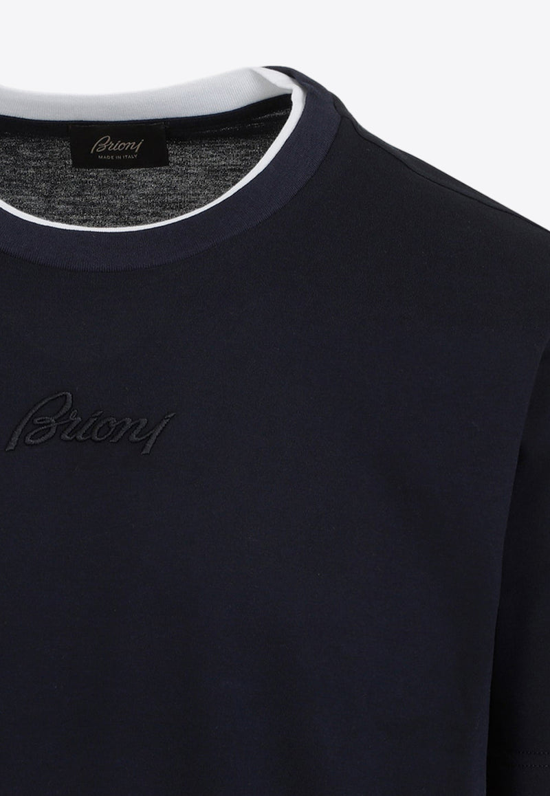 Logo-Embroidered Layered T-shirt