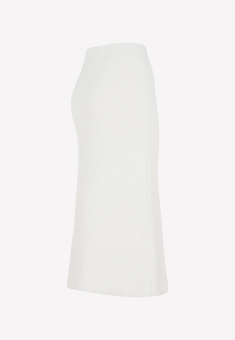 Chloé Crochet Midi Skirt in Cashmere 42300957163701 C22AMJ02555 109 WHITE POWDER
