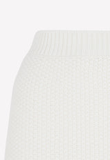 Chloé Crochet Midi Skirt in Cashmere  C22AMJ02555 109 WHITE POWDER