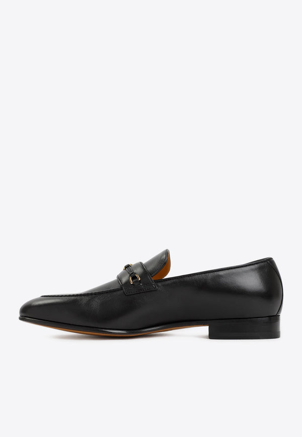 Logo-Plaque Nappa Leather Loafers