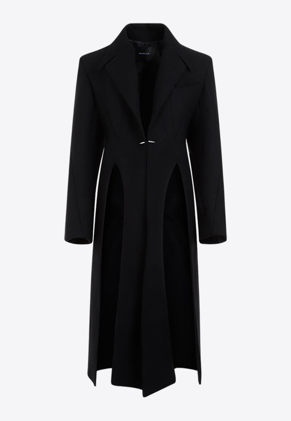 Long Wool Coat with Slits