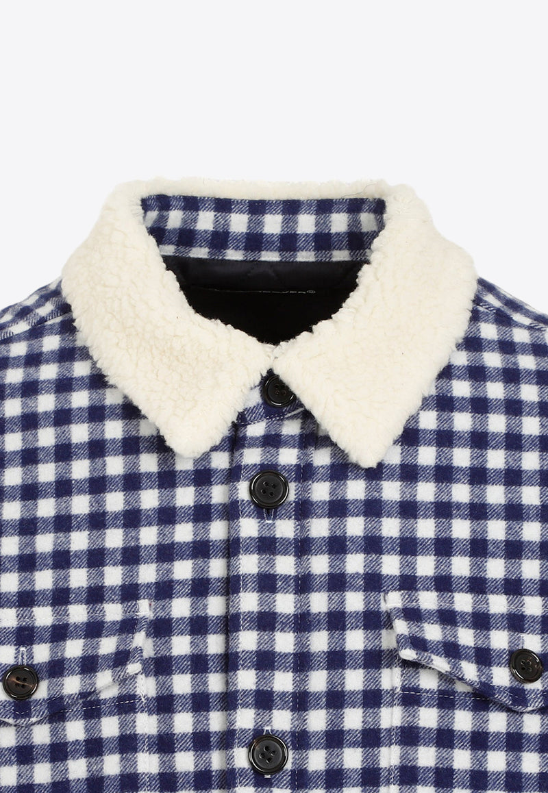 Checked Wool Bomber Jacket
