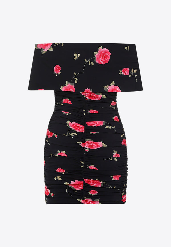 Floral Print Off-Shoulder Mini Dress