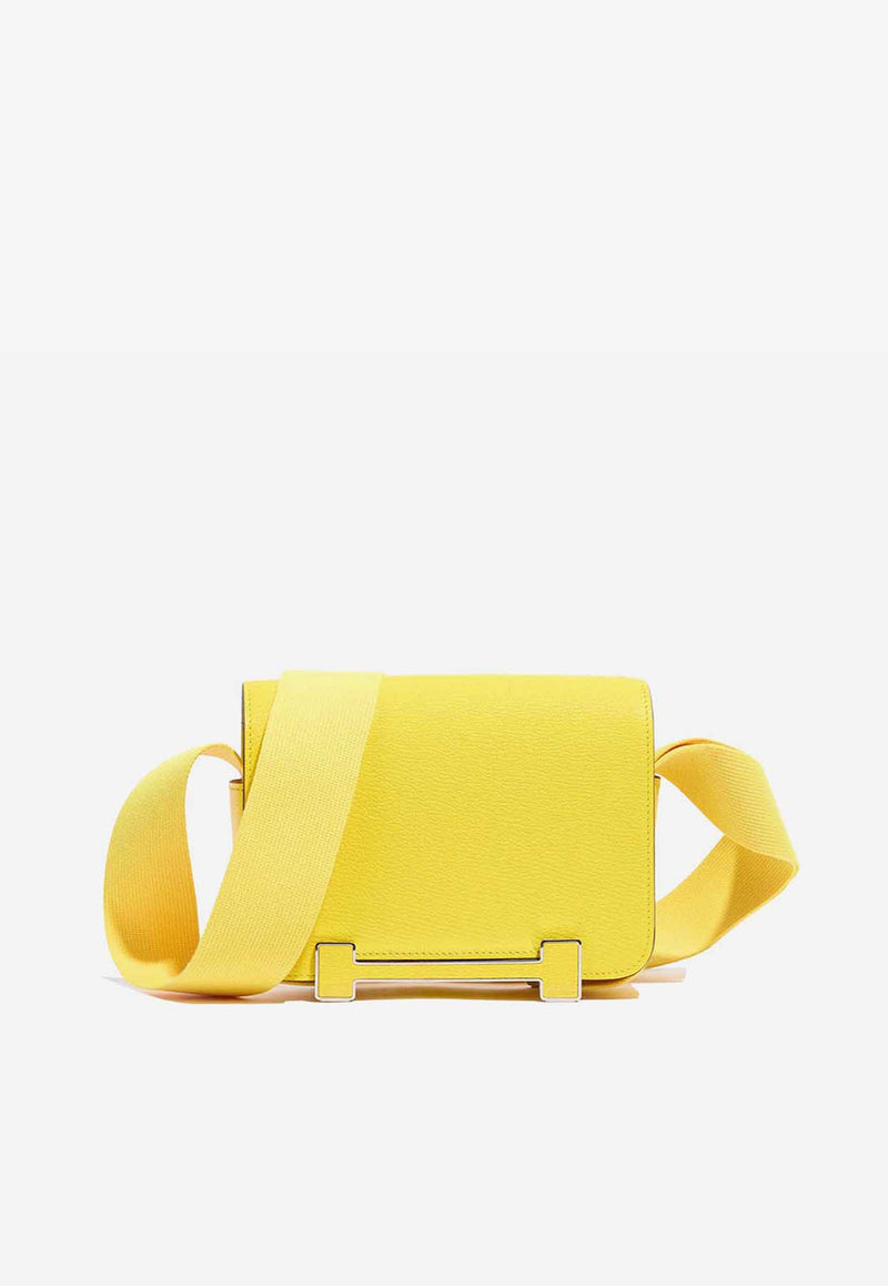 Geta Shoulder Bag in Jaune Citron and New Lime Chèvre Mysore with Palladium Hardware