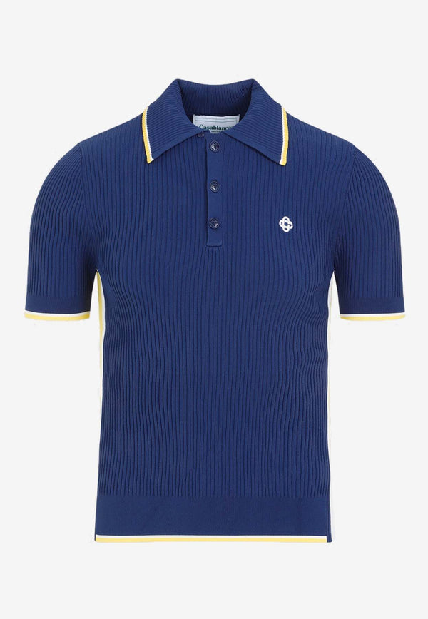 Logo-Embroidered Ribbed Polo T-shirt