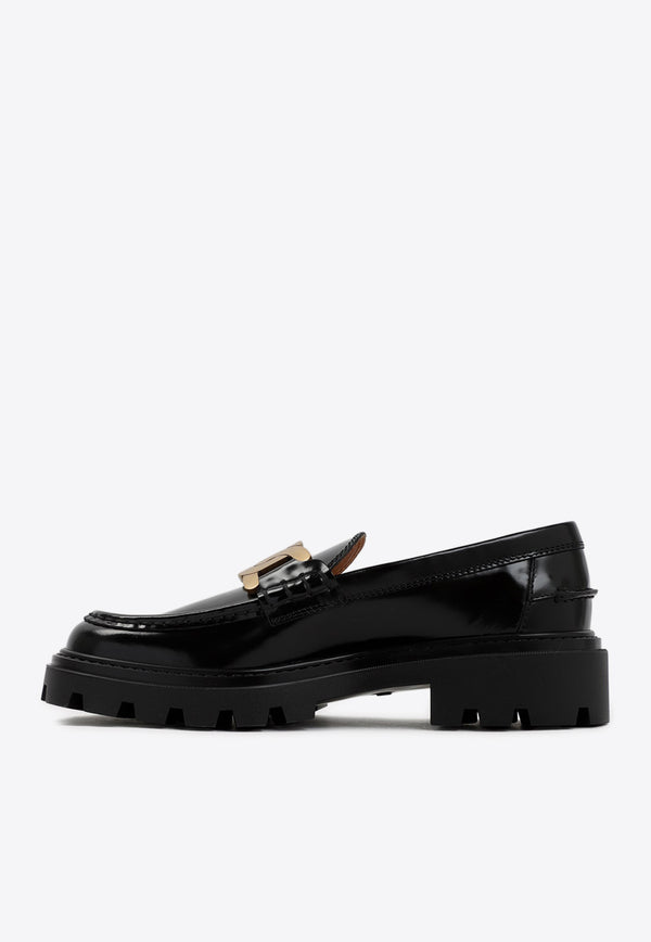 Logo-Plaque Patent Leather Loafers