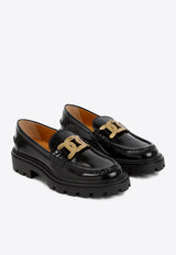 Logo-Plaque Patent Leather Loafers