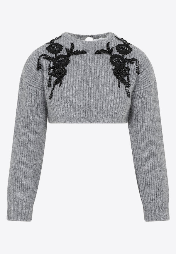 Alpaca Wool-Blend Cropped Sweater