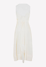 Simone Rocha Pearl Embellished Sleeveless Midi Dress 42481164026037 7159BF.0514 CREAM IVORY