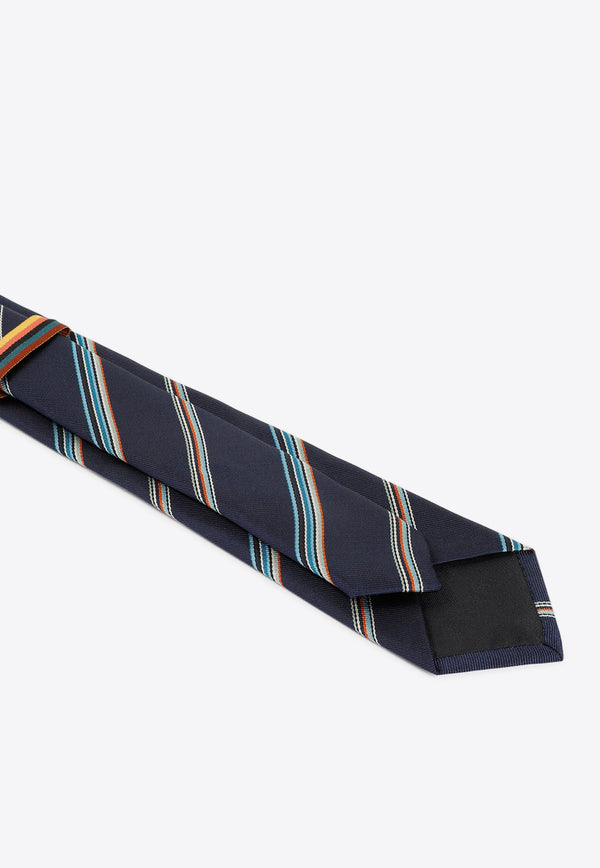 ربطة عنق حريرية مخططة للفنان