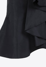 Asymmetric Ruffled Midi Skirt