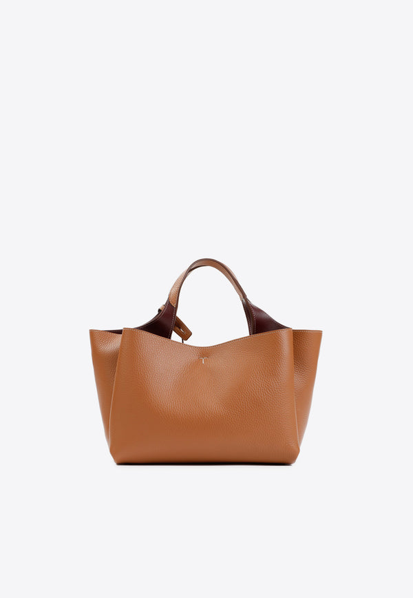 Mini T-Logo Leather Tote Bag