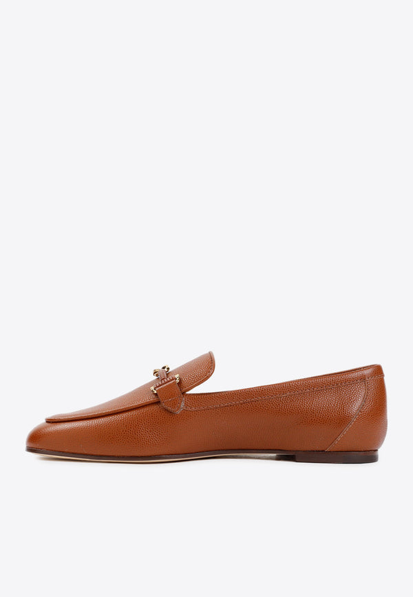 Chain-Strap Leather Loafers