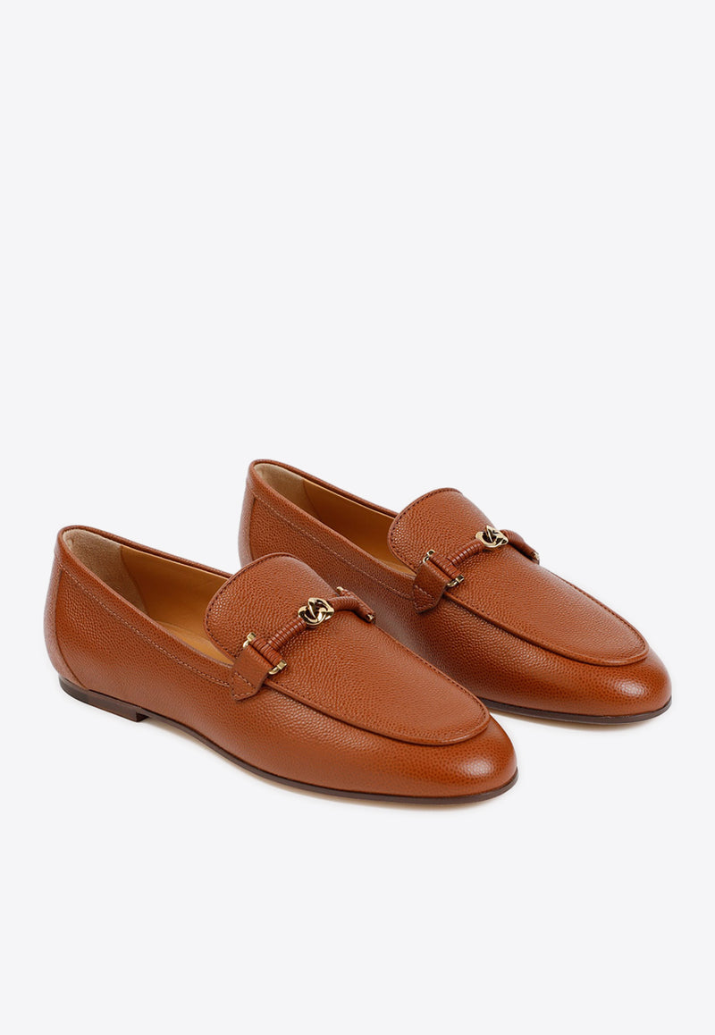 Chain-Strap Leather Loafers