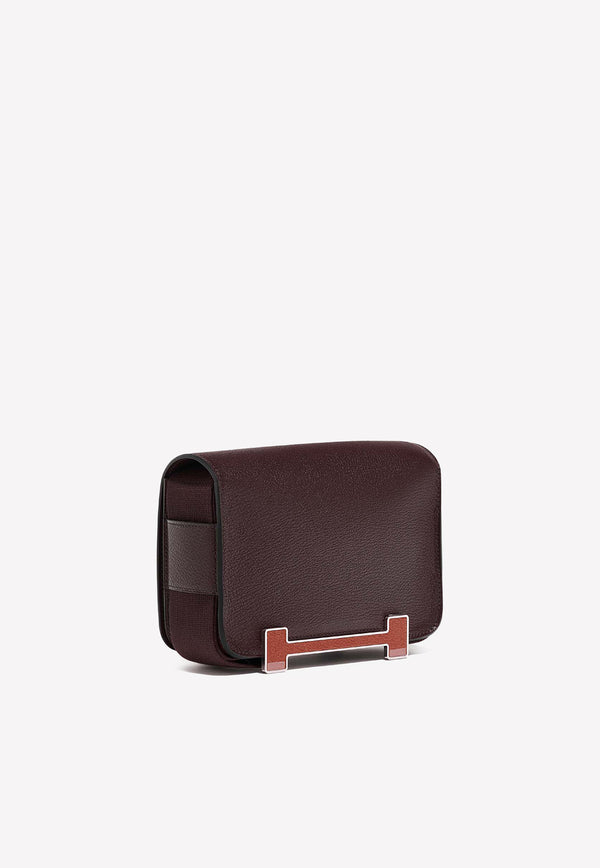 Geta Shoulder Bag in Rouge and Cuivre Chèvre Mysore with Palladium Hardware