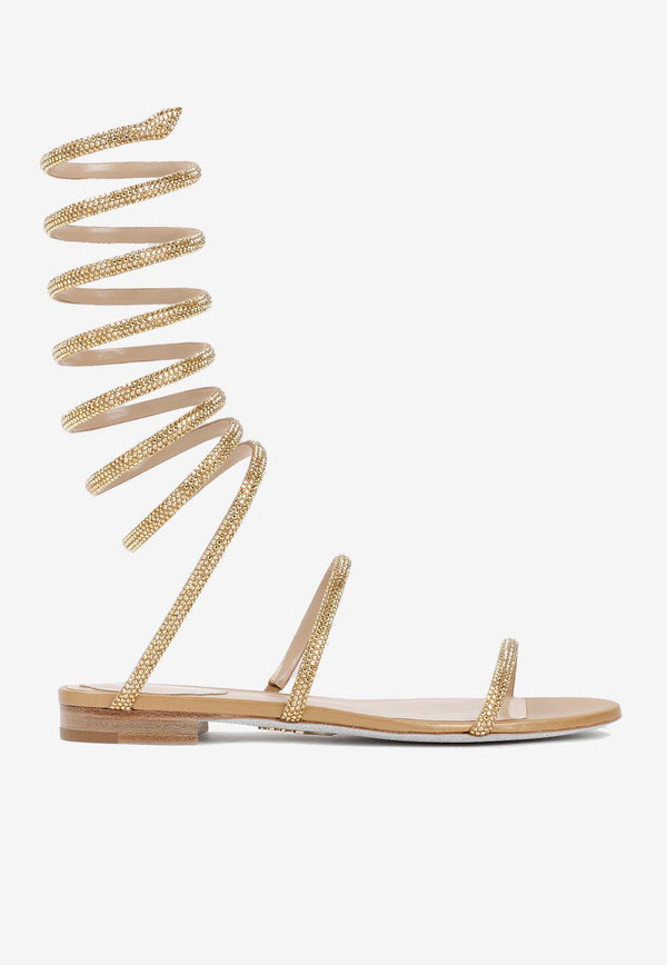 Cleo Crystal-Embellished Flat Sandals