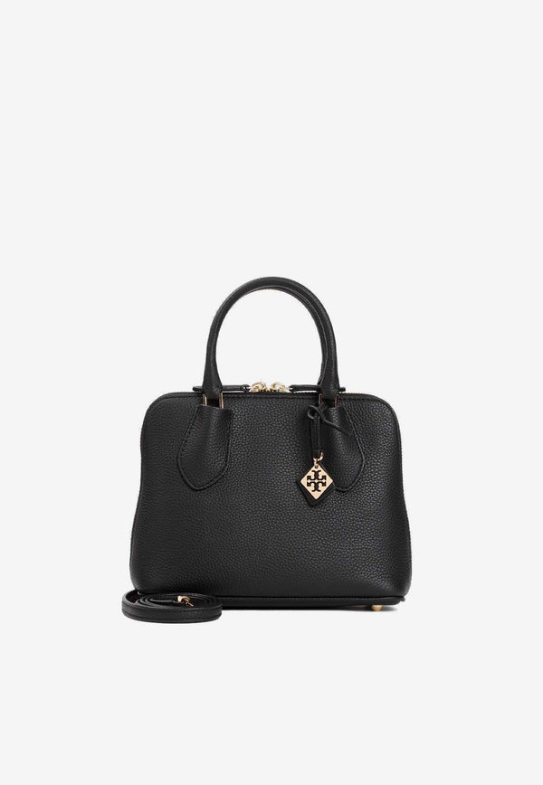 Mini Swing Top Handle Bag in Grained Leather